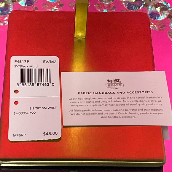 Coach Tartan Black Plaid Gray and Pink Wristlet Clutch - Approximately 6.5 x 4.5 - Picture 8 of 9